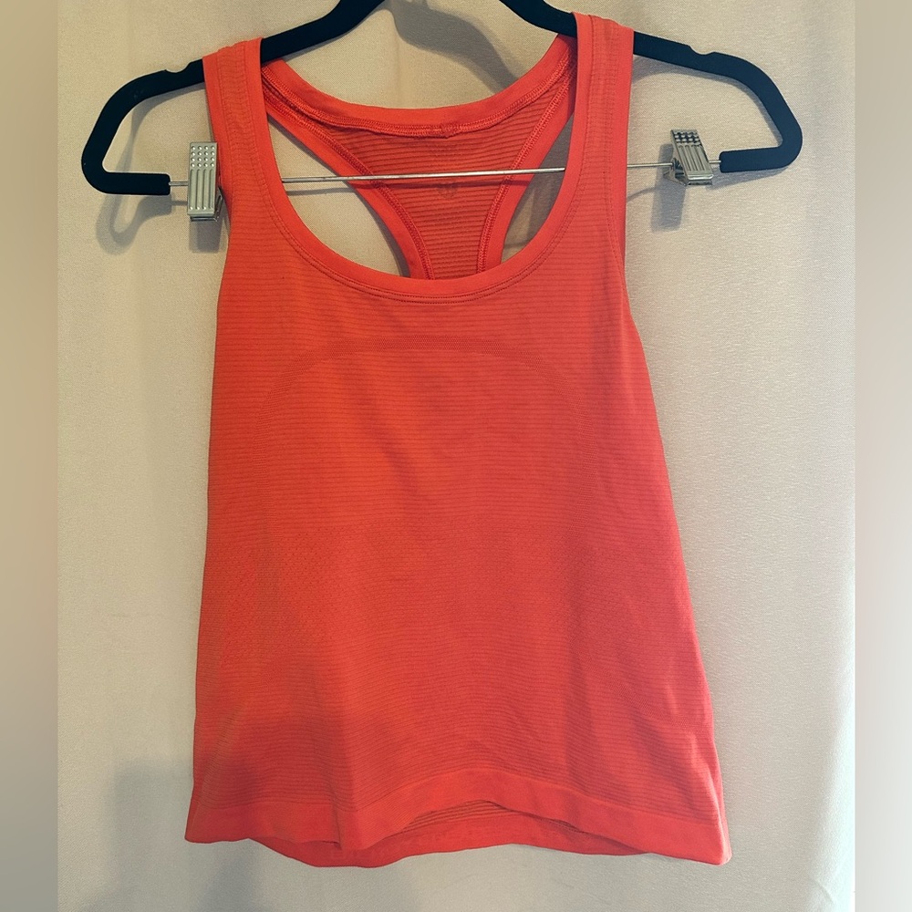 Lululemon Orange Swiftly tank Razorback 2.0
